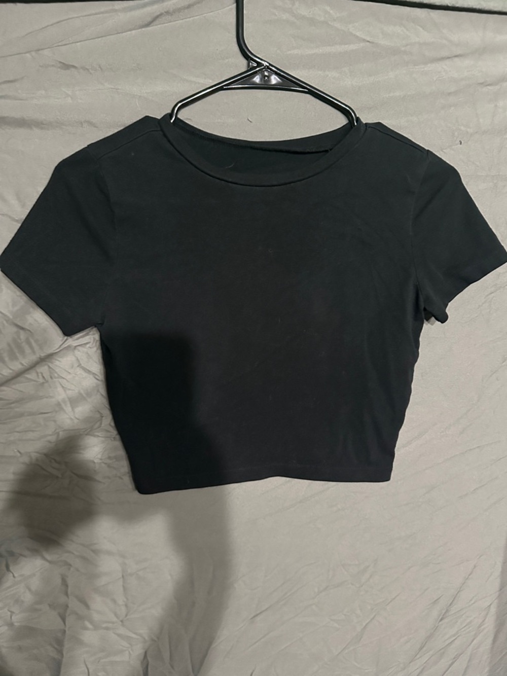 wild fable Black Cropped Crewneck Tee